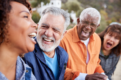 Older people laughing after visiting their Eye Doctor